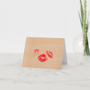 Spielkarton und Roter Lipstick Kiss Print Feiertagskarte