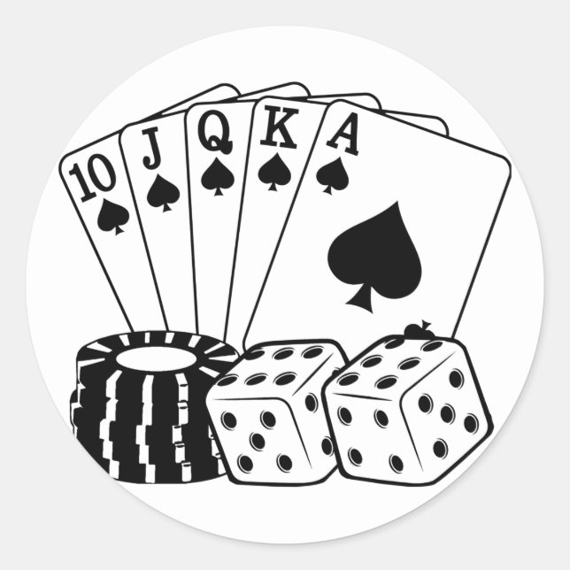 Spielkasino Poker Wine tasting in der Fattoria Mon Runder Aufkleber (Vorderseite)