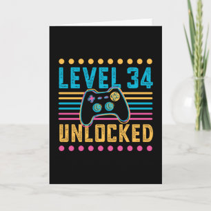 Spiellevel 34 Freigeschaltet 34. Geburtstag Gesche Karte