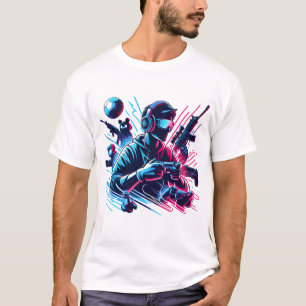 Spielmodus aktiviert - Neon-Gamer-Kunst T-Shirt
