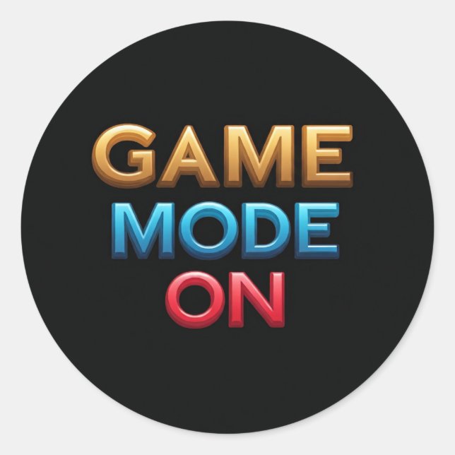 Spielmodus Runder Aufkleber (Vorderseite)