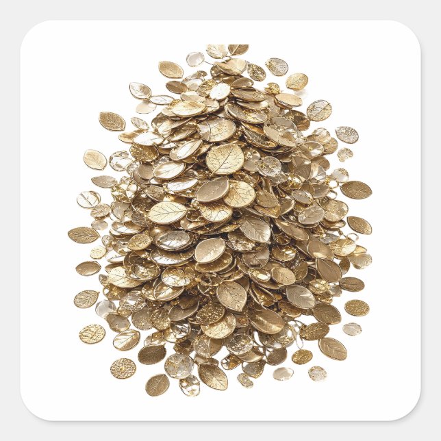 Spielmotiv Aufkleber Silber GOLDENE BLÄTTER (Vorderseite)