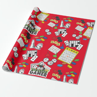 Spielnacht, Brettspiele und Word-Puzzles Geschenkpapier