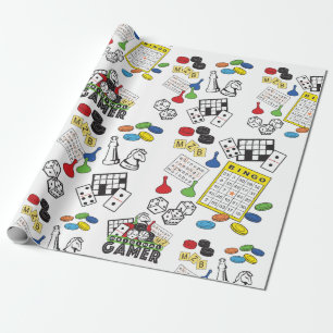 Spielnacht, Brettspiele und Word-Puzzles Geschenkpapier