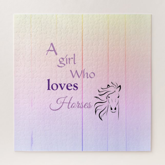 Spielpferd Lila Girly Fun Script Puzzle (Vertikal)