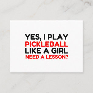 SPIELPICKLEBALL WIE EIN GIRL BRAUCHT EINE LESSON VISITENKARTE