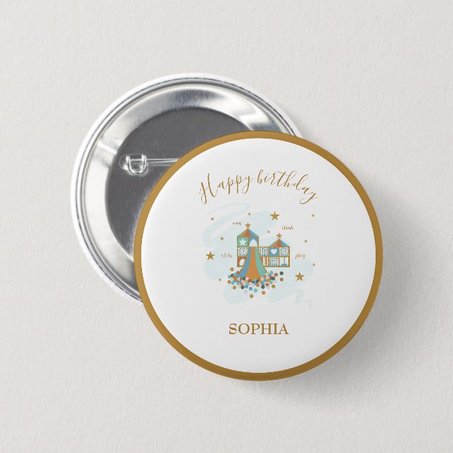 Spielplatz-Adventure-Party Button (Vorne & Hinten)