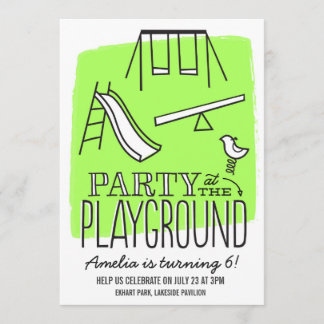 Spielplatz Party Einladung - Limon