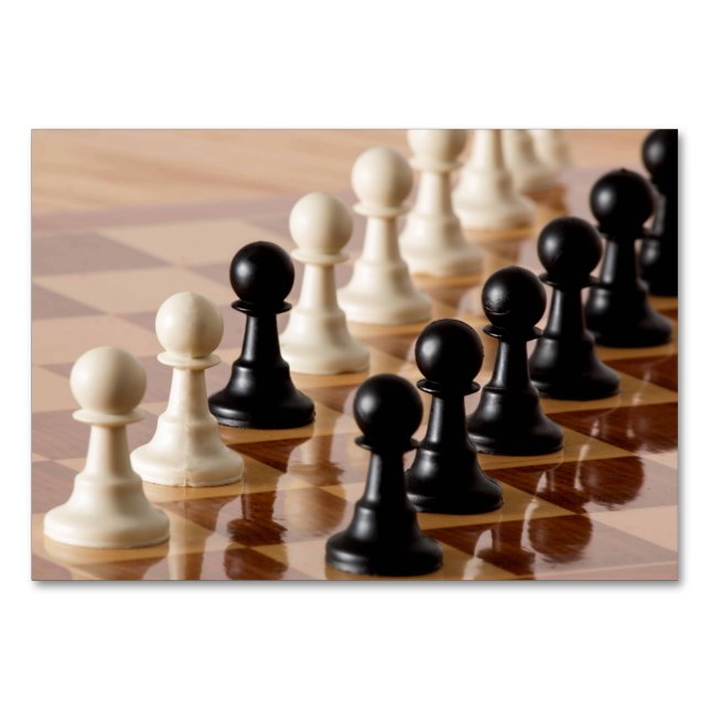 Spielplätze auf dem Schachbrett Tischnummer (Vorderseite)