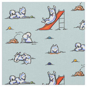 Spielplatzsamoyeds-Touch von aquamarinem Stoff
