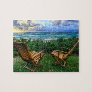 Spielpuzzle-Ocean-Sonnenuntergang Puzzle
