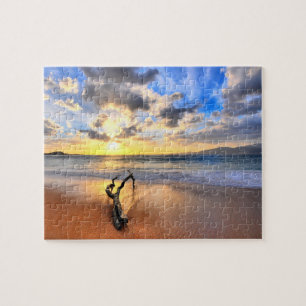 Spielpuzzle-Ocean-Sonnenuntergang Puzzle