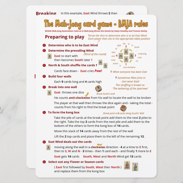 Spielregeln für große Druckkarten - Vorbereiten de Einladung (Vorne/Hinten)