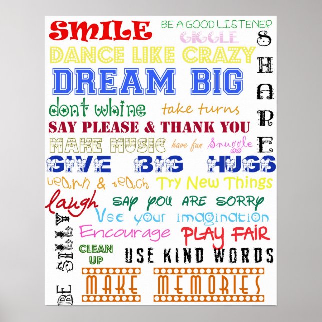 Spielsaalordnung Poster (Vorne)