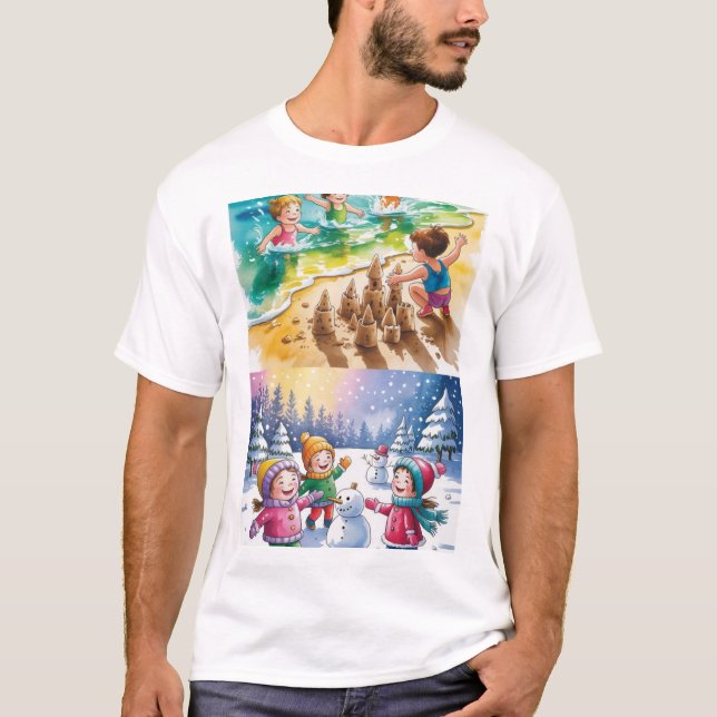 Spielsaison - Sommer- und Winterfreude T-Shirt (Vorderseite)