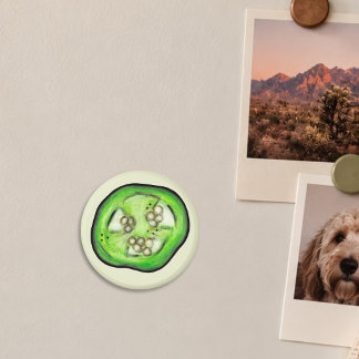 Spielscheibe einer grünen Jalapeño-Peperoni Magnet