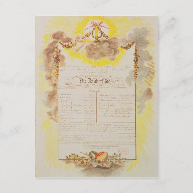Spielschein für 'The Magic Flute' Postkarte (Vorderseite)