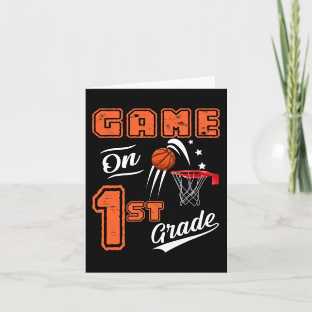 Spielspass auf Basketball erster Klasse Karte (Vorderseite)