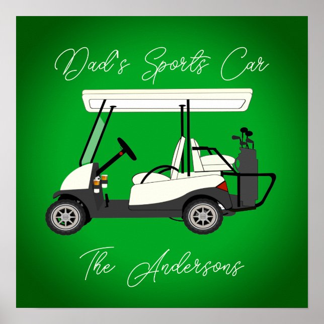 Spielspende für Vater Golfer Golf Cart Plakatwerbu Poster (Vorne)
