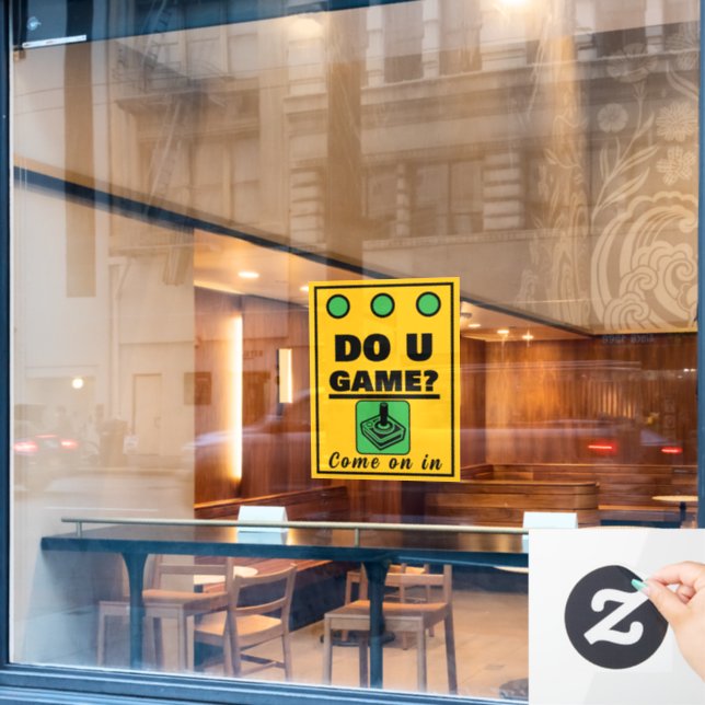 Spielst du? fensteraufkleber (Café-Fenster)