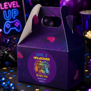 Spielstart Level Up Videospiel-Geburtstag Geschenkschachtel