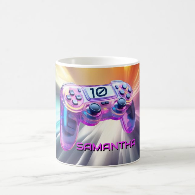 Spielsteuerung realistisch rosa Gamer Mädchenname Kaffeetasse (Mittel)