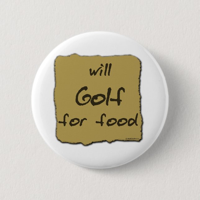 Spielt für Nahrung Golf Button (Vorderseite)