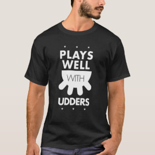 Spielt gut mit Udders Lustiger Bauernhof-Familie T-Shirt