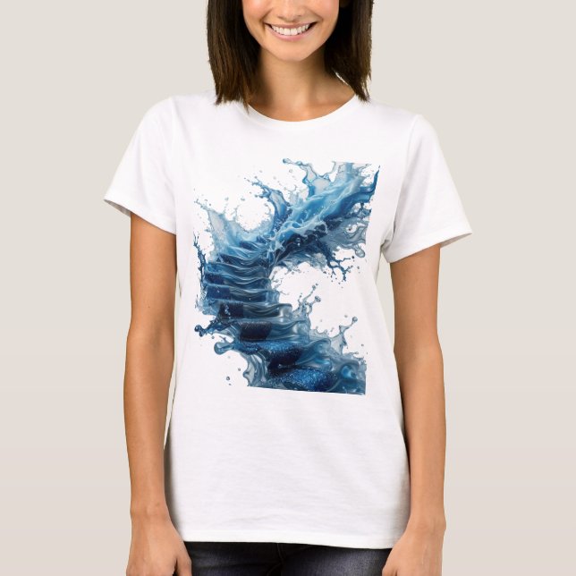 Spielt Silber-WASSER-TREP uniform Textdesign T-Shirt (Vorderseite)