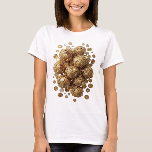 Spielt Silbernes ABSTRACT ART Design T-Shirt (Vorderseite)