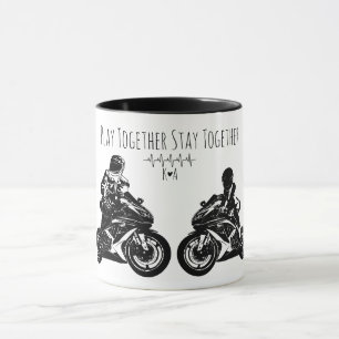 Spielt zusammen...Personalisiertes Motorrad Tasse
