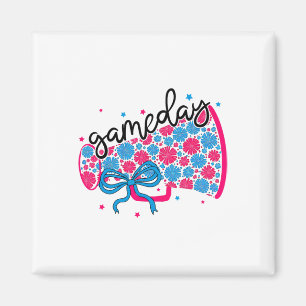 Spieltag Floral Megaphon Cheer Footll Cheerleading Magnet