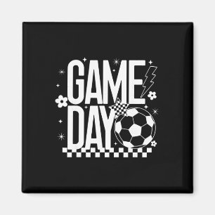 Spieltag Fußball-Saison Mama Retro Kariert Lightni Magnet