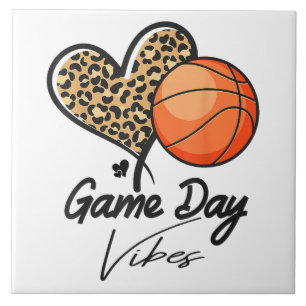 Spieltag Stimmung Basketball-Mutter-Herz Leopard Fliese