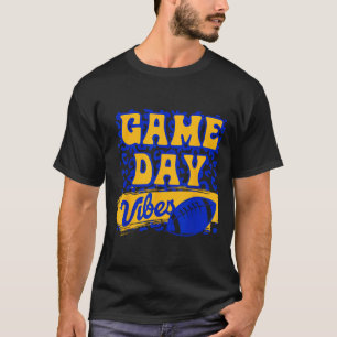 Spieltag Stimmung Football Saison Football Blau Go T-Shirt