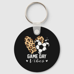 Spieltag Stimmung Lustige Fußball-Mutter Leopard H Schlüsselanhänger