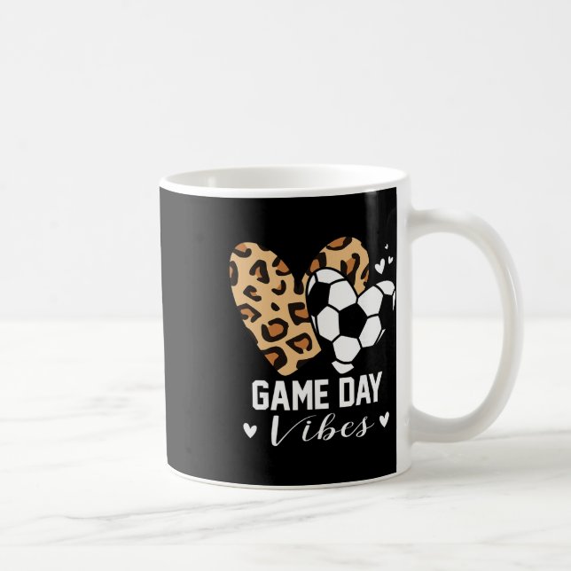 Spieltag Stimmung Lustige Fußballmutter Leopard He Kaffeetasse (Rechts)