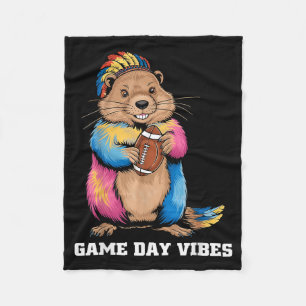 Spieltag Stimmung Stammes-Groundhog hält Football  Fleecedecke