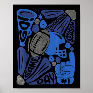 Spieltage Touchdown Saison Fußball Retro-Fußball Poster