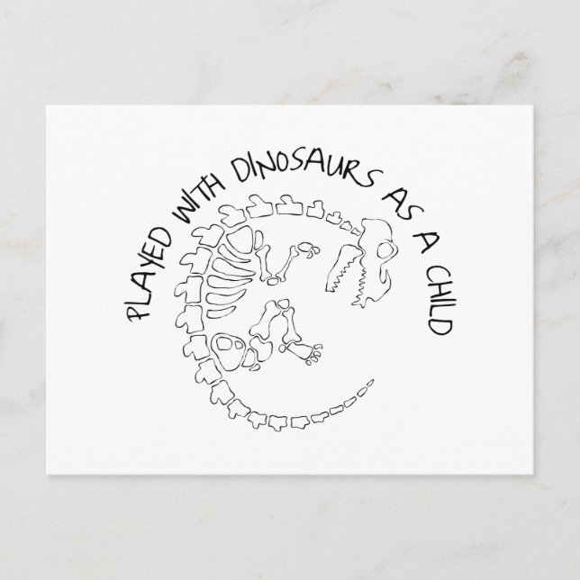 Spielte mit Dinosauriern als Kind Postkarte (Vorderseite)