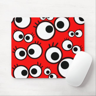 Spieltötende rote Google-Augen-Muster Mousepad
