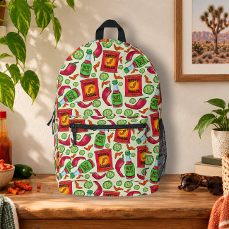 Spieltragendes scharfes Lebensmittel-Muster Bedruckter Rucksack