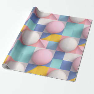 Spielvolle 3D-Pastelspheren und geometrisches Must Geschenkpapier