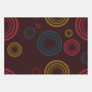 Spielvolle, farbenfrohe, trendige, cool gestreifte geschenkpapier set