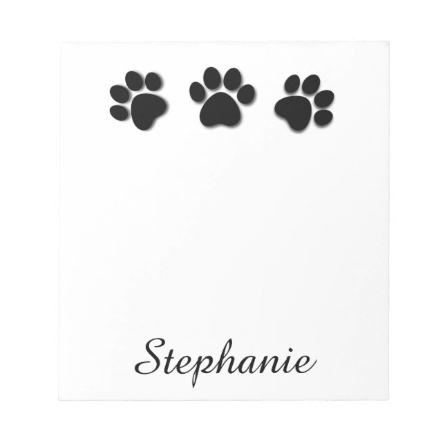 Spielvolle Hunde-Paw-Prints für Hund Lover BLACK 0 Notizblock (Vorderseite)
