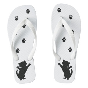 Spielvolle Kitten Silhouette Flip Flops