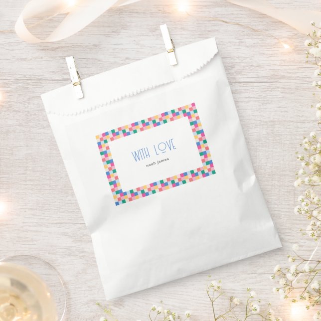 Spielvolle Multicolor-Blöcke Geschenktütchen (Ausgeschnitten)