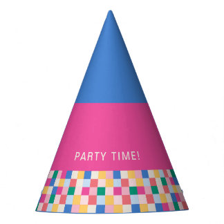 Spielvolle Multicolor-Blöcke Partyhütchen