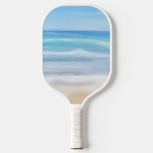 Spielvolle Wellen an einem sonnigen Tag am Strand Pickleball Schläger