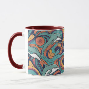 Spielvolles Delphinmuster - Ocean Inspiriert Desig Tasse